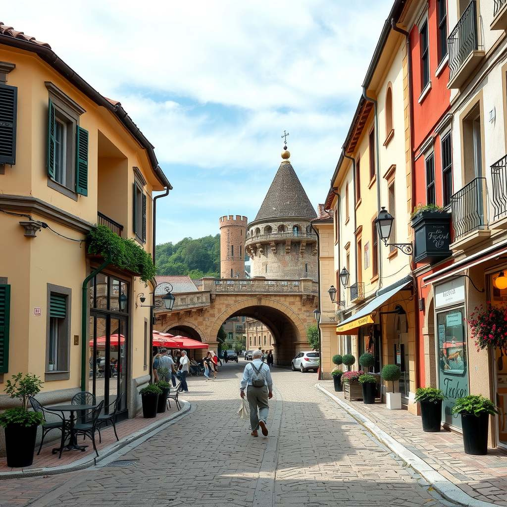 Picturesque 3-kilometer walking route along cobblestone streets connecting the historic bridge with medieval towers and charming riverside cafes, perfect for photography