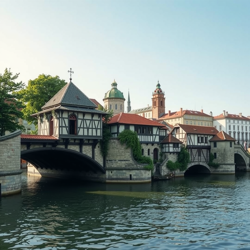 Versteckte kulturelle Attraktionen in der Nähe der Brücke, darunter eine mittelalterliche Kapelle aus dem 14. Jahrhundert, traditionelle Handwerkswerkstatt und Skulpturengarten am Flussufer