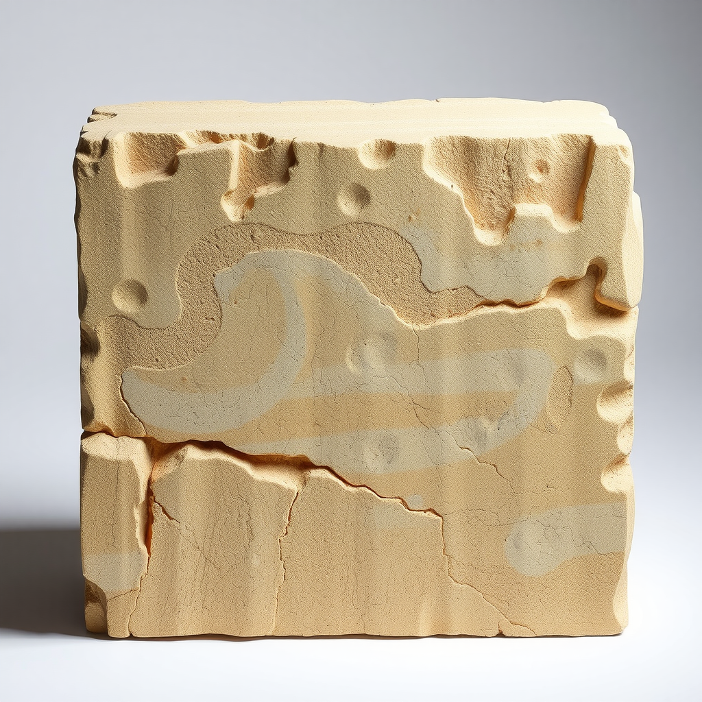 Sandsteinblock mit sichtbaren Steinmetzzeichen und Versatzmarken, die die handwerkliche Tradition dokumentieren