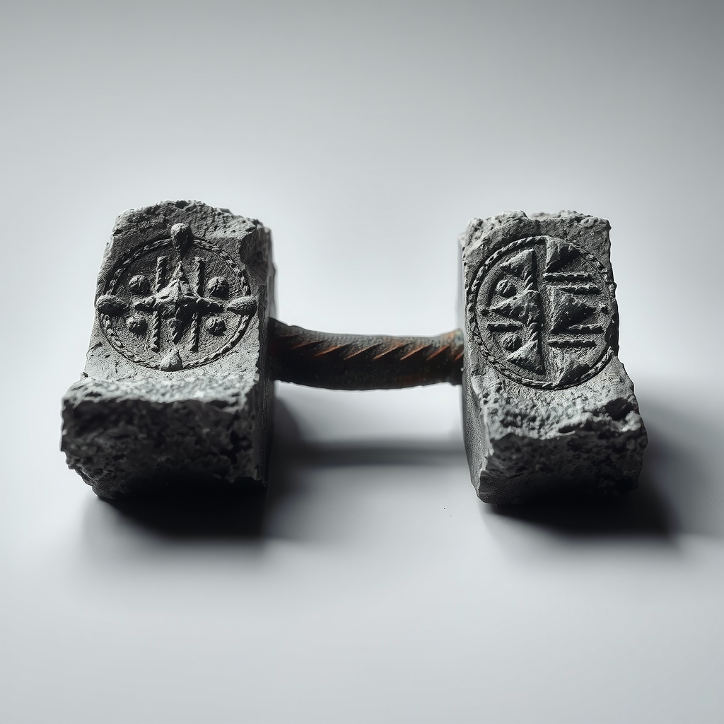 Geschmiedete Eisenklammer in Stein eingelassen, die die mittelalterliche Verstärkungstechnik zeigt